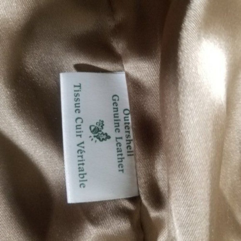 Danier Vintage Ruched Waist Tan Leather Jacket - Picture 4 of 6